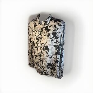 Guess Men's Floral Long-Sleeve Button-Front Shirt - Floral Cream Slim Fit Large